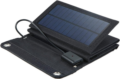 Solar Panel, 20W Solar Charger Foldable Solar Panel with USB Ports Waterproof Camping Travel Black