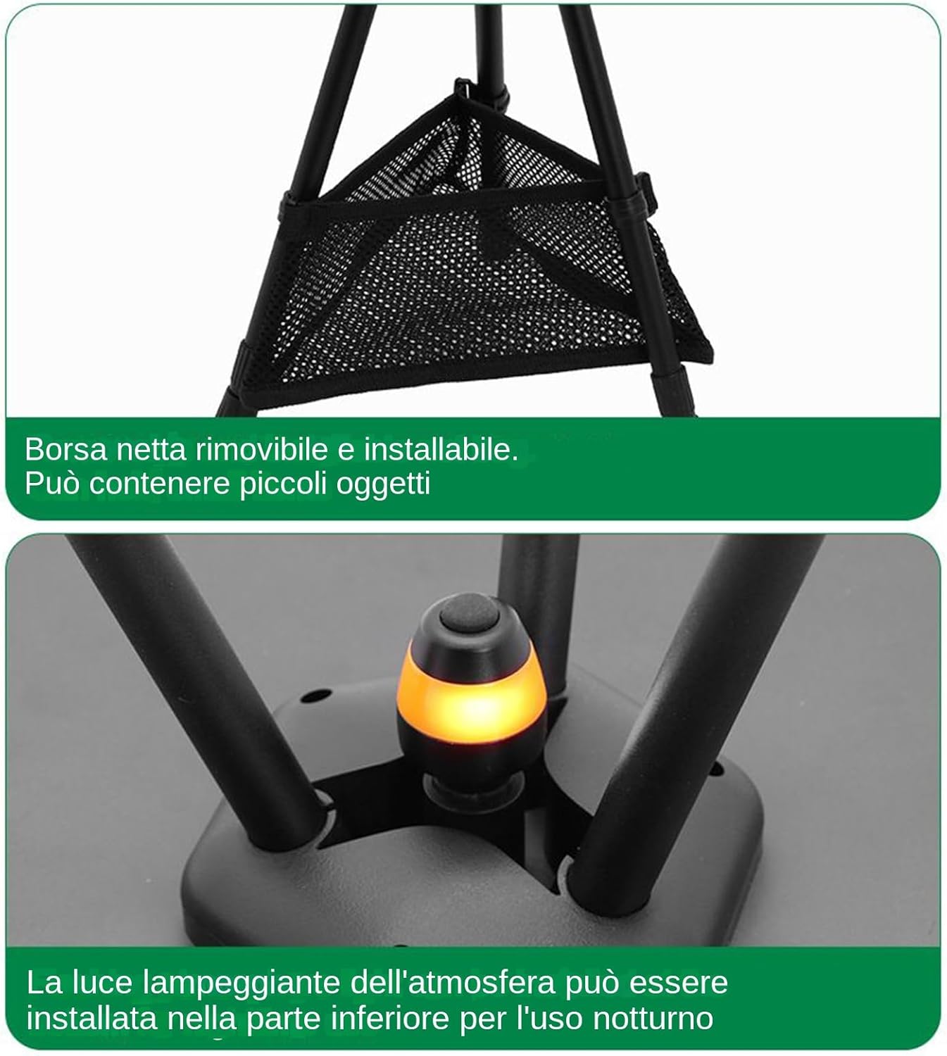 Generico Folding Camping Table, Outdoor Foldable Table, Lightweight Portable, Multi Function Gear, Adjustable Height for Laptop, Food, Drinks, Lamp, Hiking, Picnic, Travel, Backyard