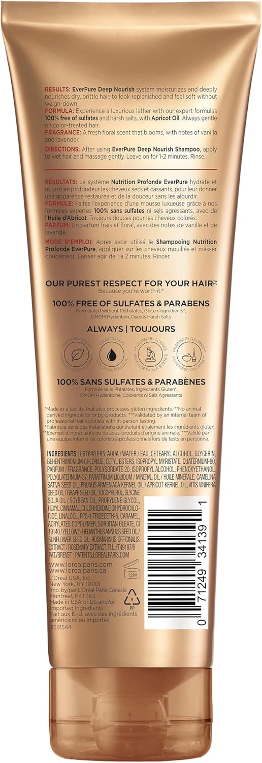 L'Oréal Paris EverCreme Sulfate Free Deep Nourish Conditoner, 8.5 fl. oz.