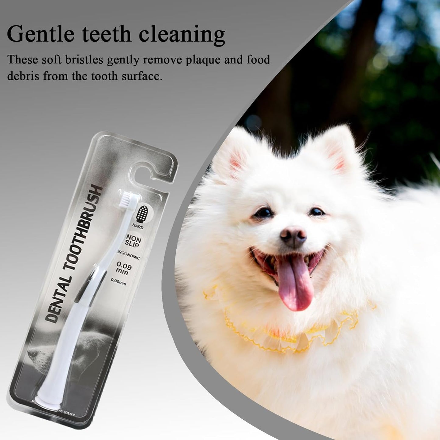 Dog Toothbrush, Kitten with Soft Bristles, Non-Slip Pets Oral Cares Brush, Teeth Cleaning Tool, Gentle Pet Grooming, Home Care and Hygiene for Dogs and Cats, 16.8x1.9x0.8cm