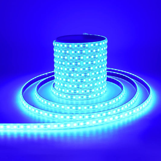 YM E-Bright Blue Led Strip lights 16.4Ft for Bedroom Home Kitchen Boat Marine Indoor Outdoor IP68 Waterproof 5Meter 600SMD Upgrade Solid Silicone DC12V