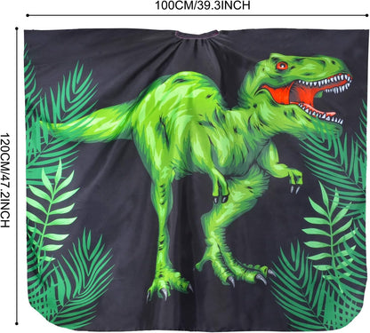 Kids Haircut Waterproof Barber Cape Cover, Dinosaur Hair Cutting Apron for Boys With Adjustable Snap Closure