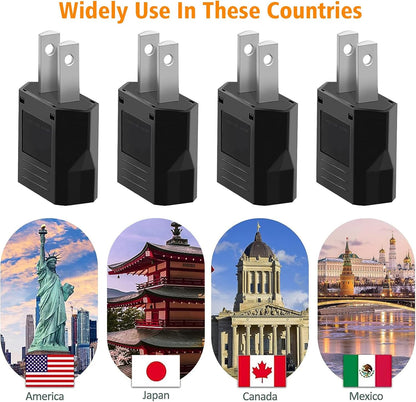 Clomnpe 4 Pieces Universal USA Italy Travel Adapter, Italian Plug to US Adapter, American Plug Adapter, USA Italy Adapter for Europe/USA/US/China/Japan/Canada/Mexico