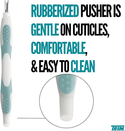 Trim Cuticle Pusher and Remover - Dual-Ended Cuticle Trimmer Tool for Manicures and Pedicures – Ergonomic Design with Non-Slip Grip – Nail Care Essential