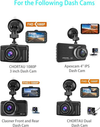 Dash Cam Mount Compatible with CHORTAU Apexcam Claoner Dash cam, Suction Mount Easy to Install and Use, Replacement Screen Mount Strong Suction Power Hight Durability and Removeable 2 Pcs