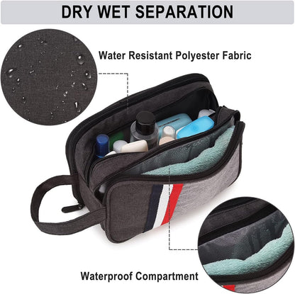 Mens Toiletry Bag,RAVUO Water Resistant Travel Toiletry Organizer Dopp Kit Shaving Bag for Toiletries Accessories (Black)