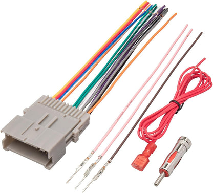 RED Wolf Car Radio Wiring Harness w/Antenna Adapter Compatible with 2002-2008 GM Chevy Silverado Impala GMC Sierra Buick Aftermarket Stereo CD Receiver Wire Cable Aerial Connector Plug