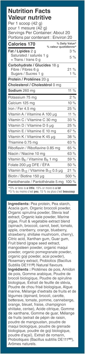 Vega All-in-One Vegan Protein Powder Mixed Berry (20 Servings) Superfood Ingredients, Vitamins For Immunity Support, Keto Friendly, Pea Protein For Women & Men, 850g (Packaging May Vary)