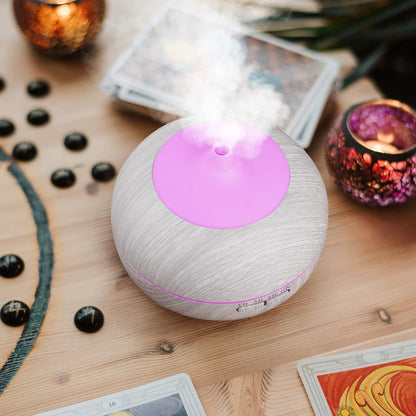 Hianjoo Essential Oil Diffuser 500ml, Electric Aroma Diffuser Humidifier Ultrasonic Aromatherapy for Bedroom Spa Yoga with 14 LED Lights - Great Choice Gifts for Families Lovers Friends (White)