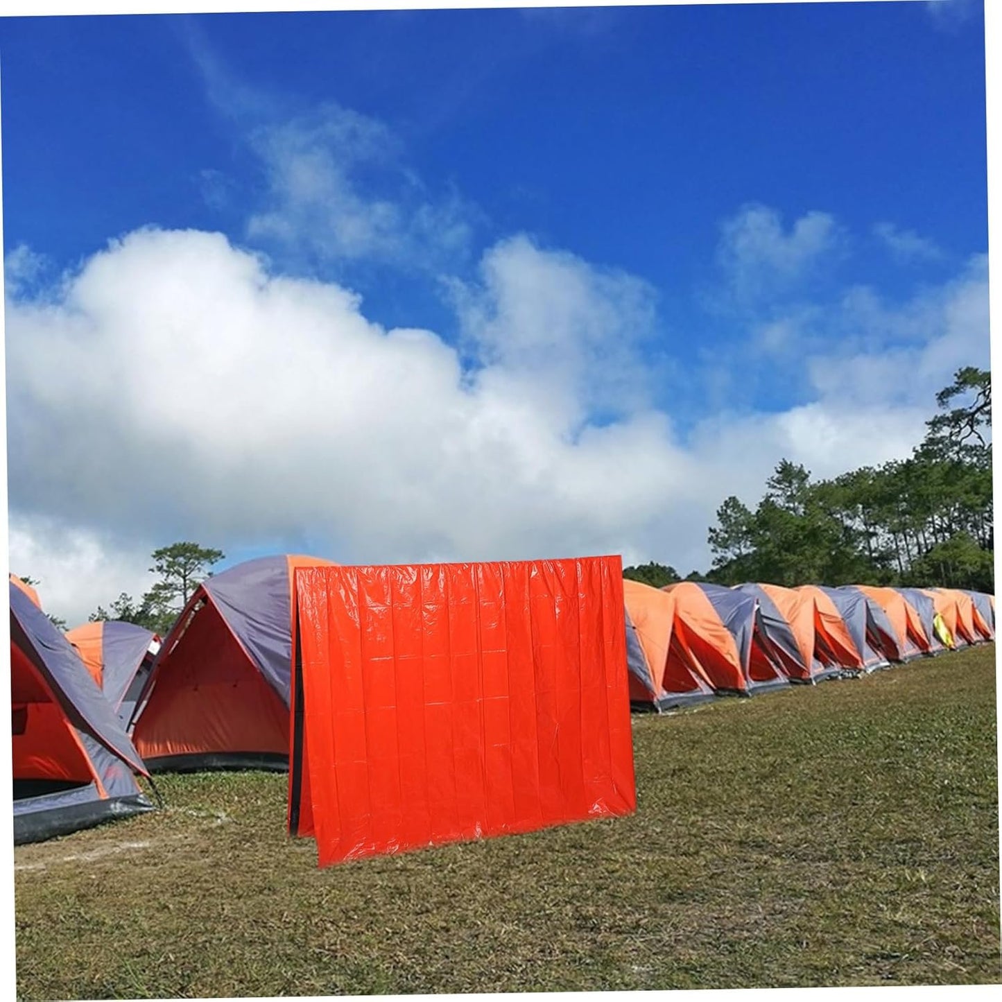 Parliky 1 Set Survival Warm Tent with Emergency Blanket Portable Windproof Sleeping Tent for Outdoor Camping Hiking and Emergency Preparedness Essential Survival Gear