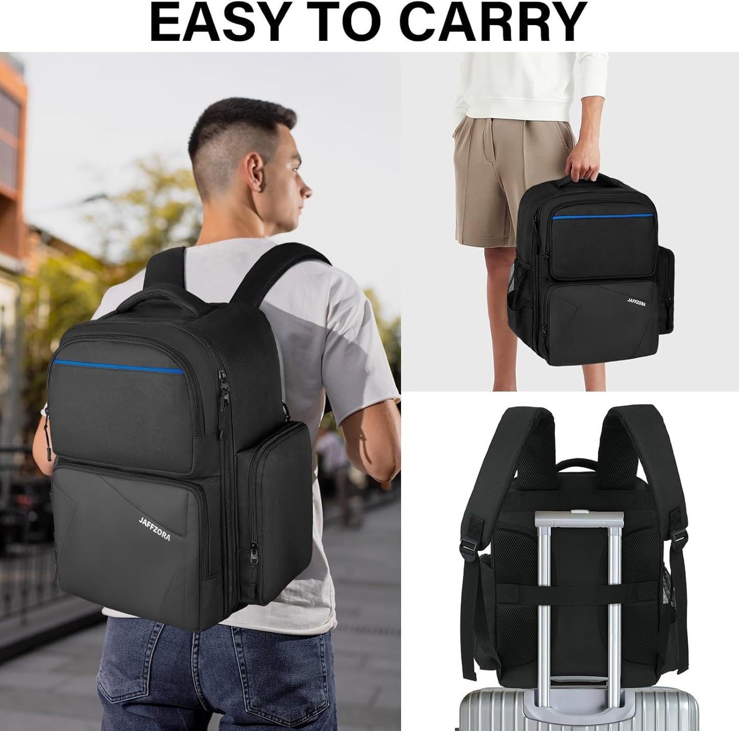 Travel Backpack Fits for PS5/PS5 Pro, Protective Carrying Case Storage Bag Compatible with Playstation 5/PSP Handheld Console/15.6'' Laptop/Gaming Accessories