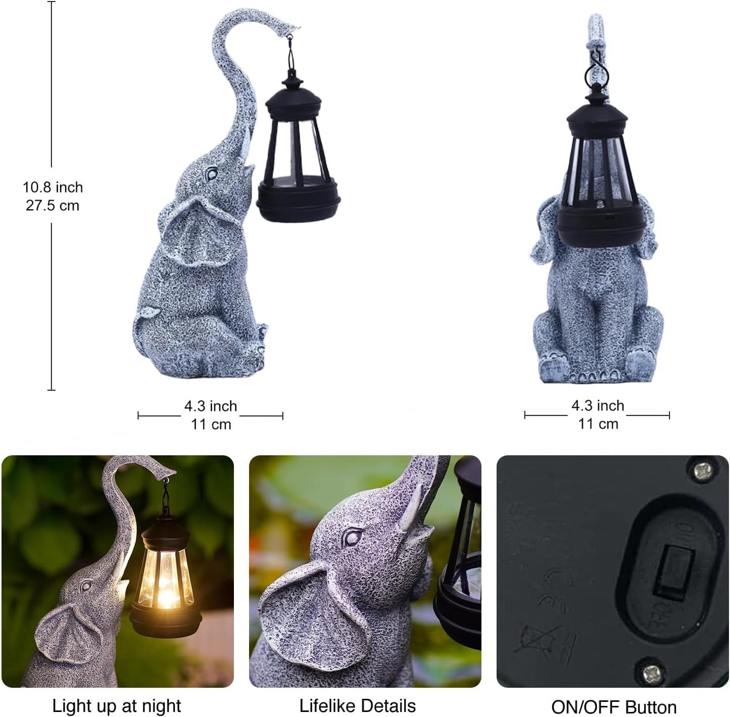 Goodeco Elephant Statue for Garden Decor with Gift Appeal - Ideal Gifts for Women, Mom or Birthday, Beautifully Crafted Outdoor & Home Decor Made Easy to Wow Your Guests (Elephant)