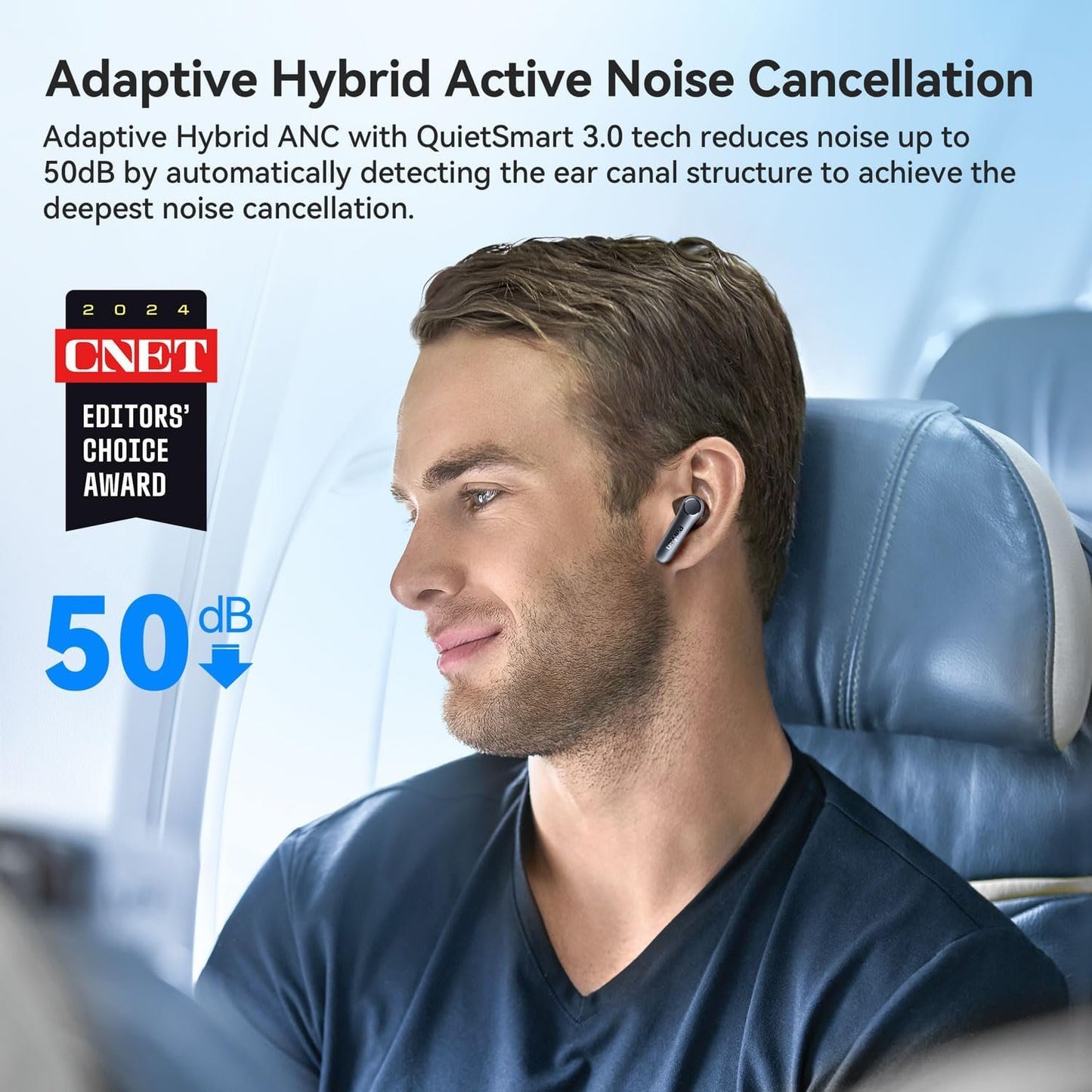 EarFun Air Pro 4 Adaptive Hybrid Noise Cancelling Wireless Earbuds Bluetooth,Qualcomm Snapdragon Sound, aptX™ Lossless, 6 Mics AI cVc 8.0 Call, LDAC Hi-Res Audio, 52H Playtime, BT5.4, in-Ear Detection