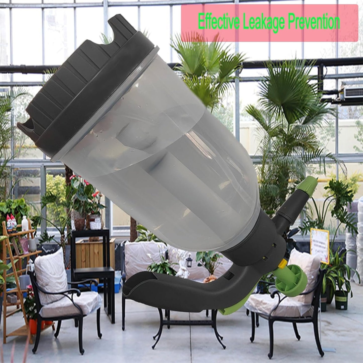 2L Plant Watering Can Plant Pressure Bottle Sprayer, Hand-Held Misting Spray Bottle with Adjustable Nozzle (Green+Grey)