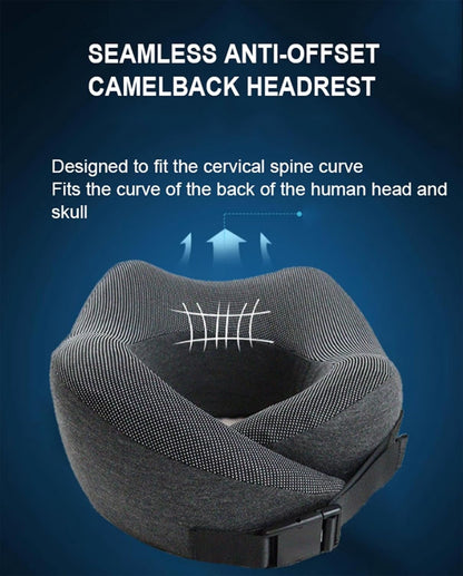 Memory Foam Neck Pillow Travel Pillow|Ergonomic Neck Support Pillow|Adjustable Clasp U Shaped Pillow|Airplane Train Car Office Travel Essential Pillows,A