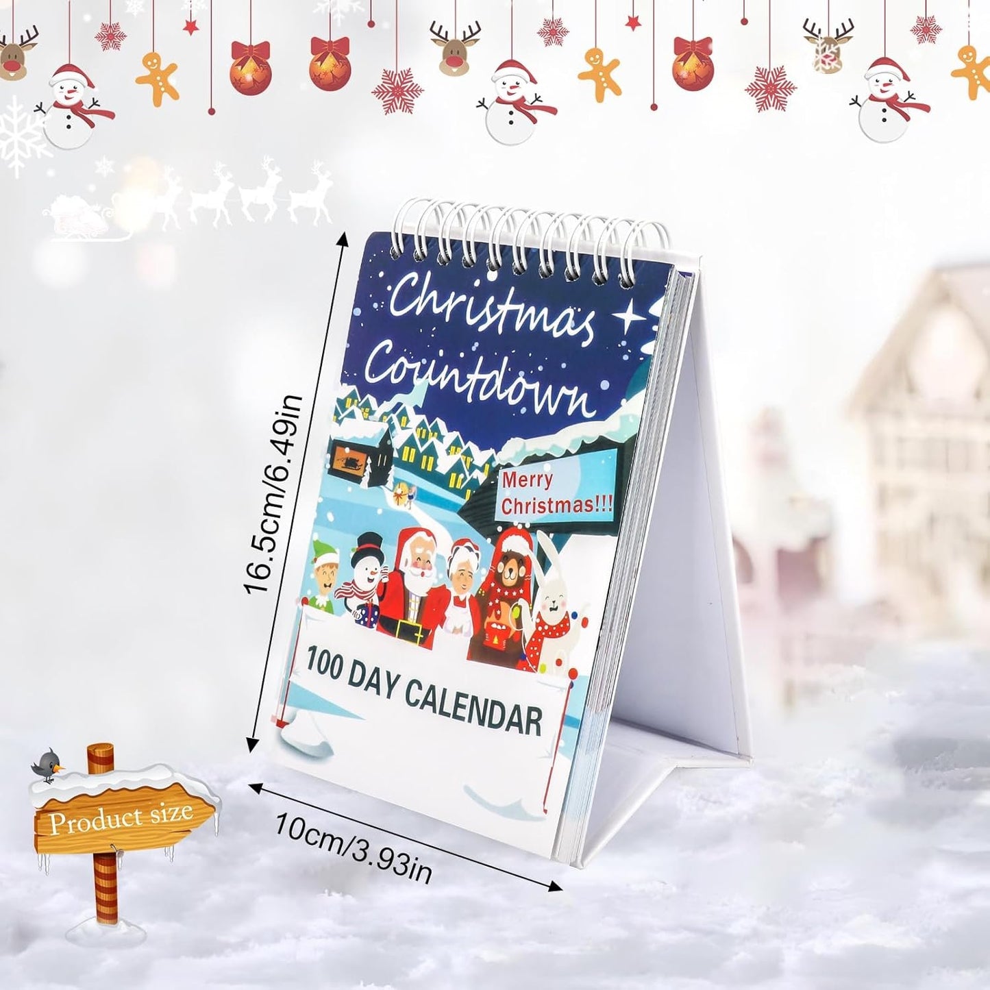 KufaerBeam Christmas Calendar 2024 100 Days Countdown Calendar Christmas Advent Calendar Countdown for Kids, Christmas Party Gifts for Home, Office, Room