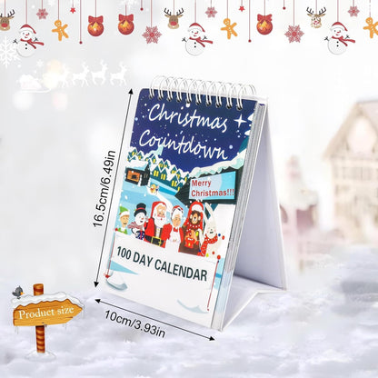 KufaerBeam Christmas Calendar 2024 100 Days Countdown Calendar Christmas Advent Calendar Countdown for Kids, Christmas Party Gifts for Home, Office, Room