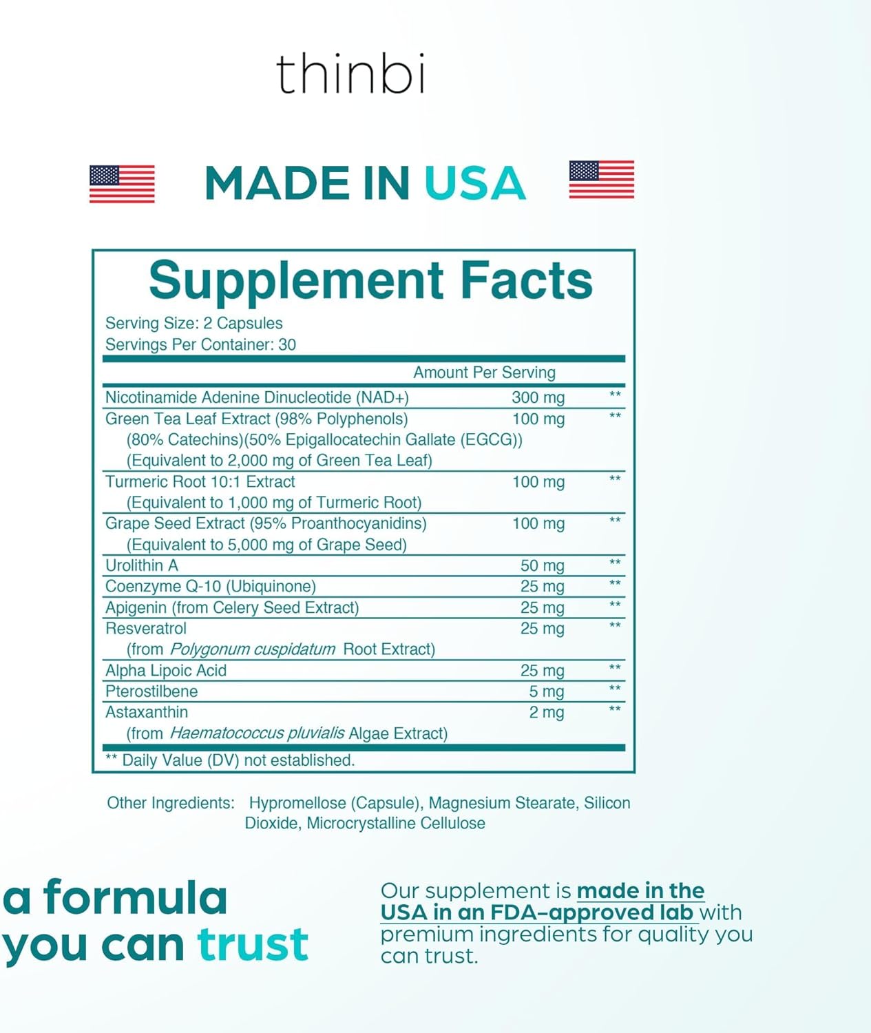 NAD Supplement 8,457 mg Extra Strength NMN Alternative Liposomal, Green Tea + Astaxanthin for Women & Men, Resveratrol, CoQ10, Alpha Lipoic Acid – Energy Anti-Aging,Cell Regeneration –30-Day