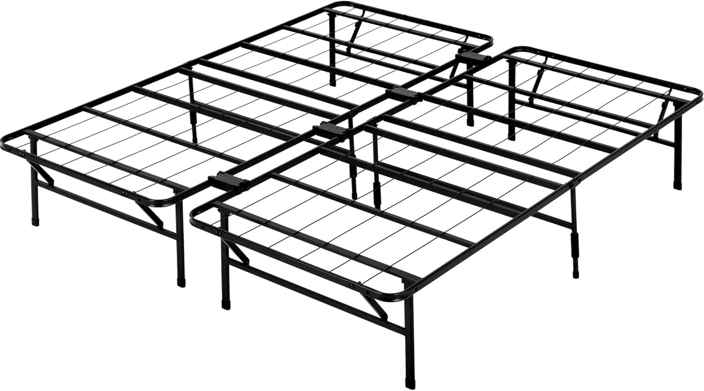 Zinus Smartbase King Bed Base Frame Foldable Premium Metal Heavy Duty Steel - Folding Bed Platform Mattress Foundation with Under Bed Storage