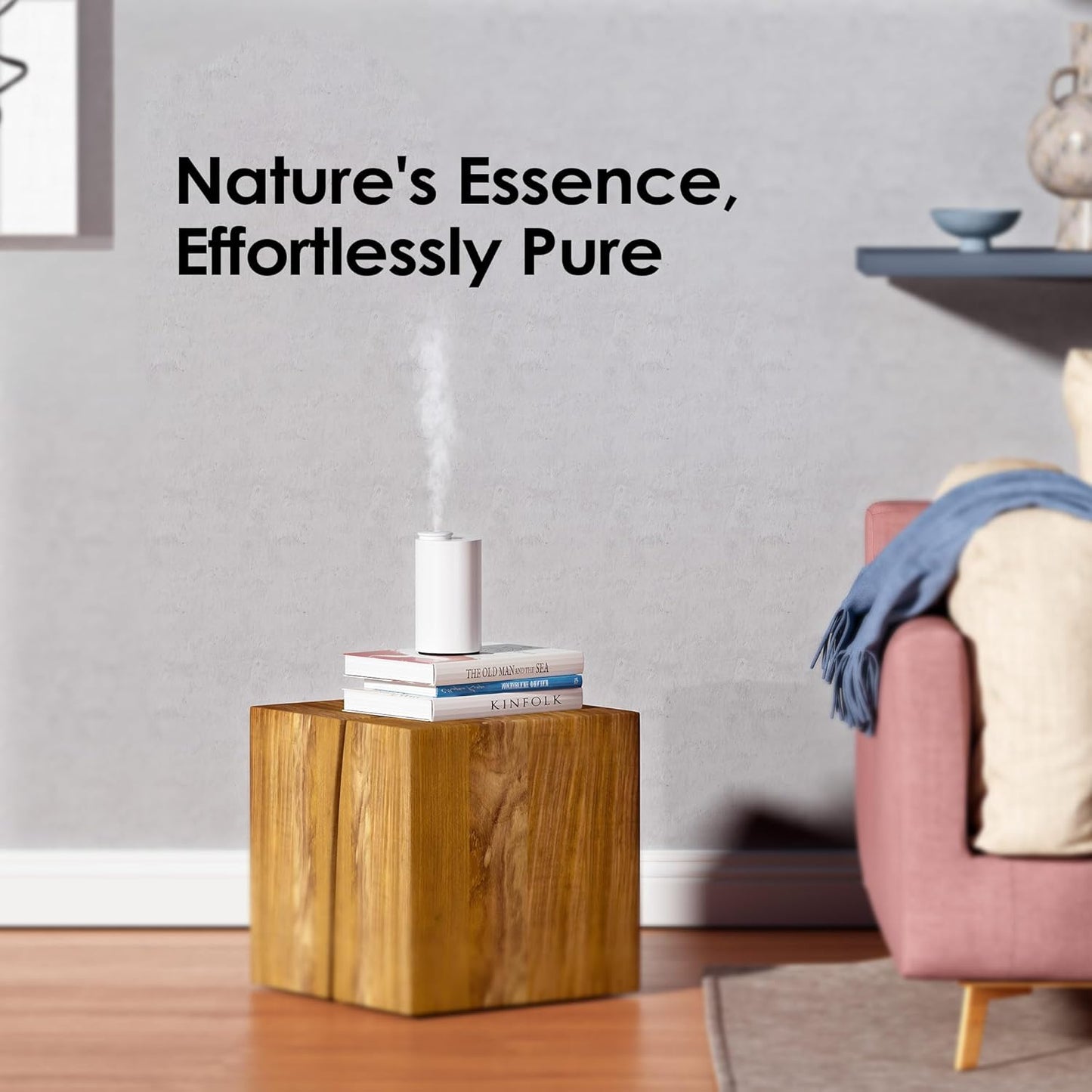 Waterless Diffuser for Essential Oil, Battery Operated Nebulizer, 0.7 Fl.Oz./ 20mL Capacity, Mini Scent Air Machine, 3 Countdown Timers & 3 Mist Levels for Home, Room, Car, Office - AN6 White