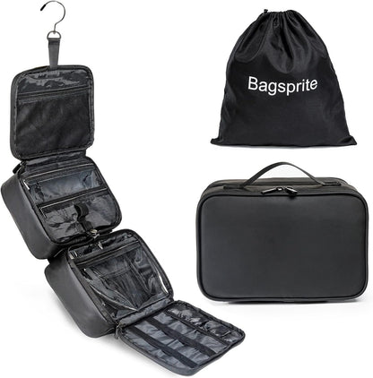 Hanging Toiletry Bag for Men and Women, BAGSPRITE Travel Bag for Toiletries, Water-resistant Shaving Bag for Men Travel, Toiletry Bags for Traveling, Large Travel Size Toiletry Organizer, Travel Case