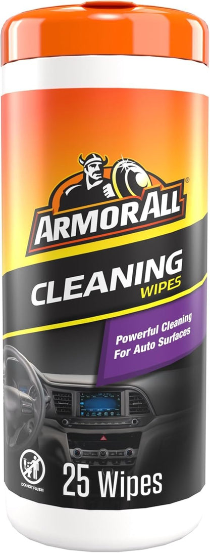 Armor All Car Interior Cleaner Wipes, Car Interior Cleaning Wipes for Dirt and Dust in Cars, Trucks and Motorcycles, 25 Count