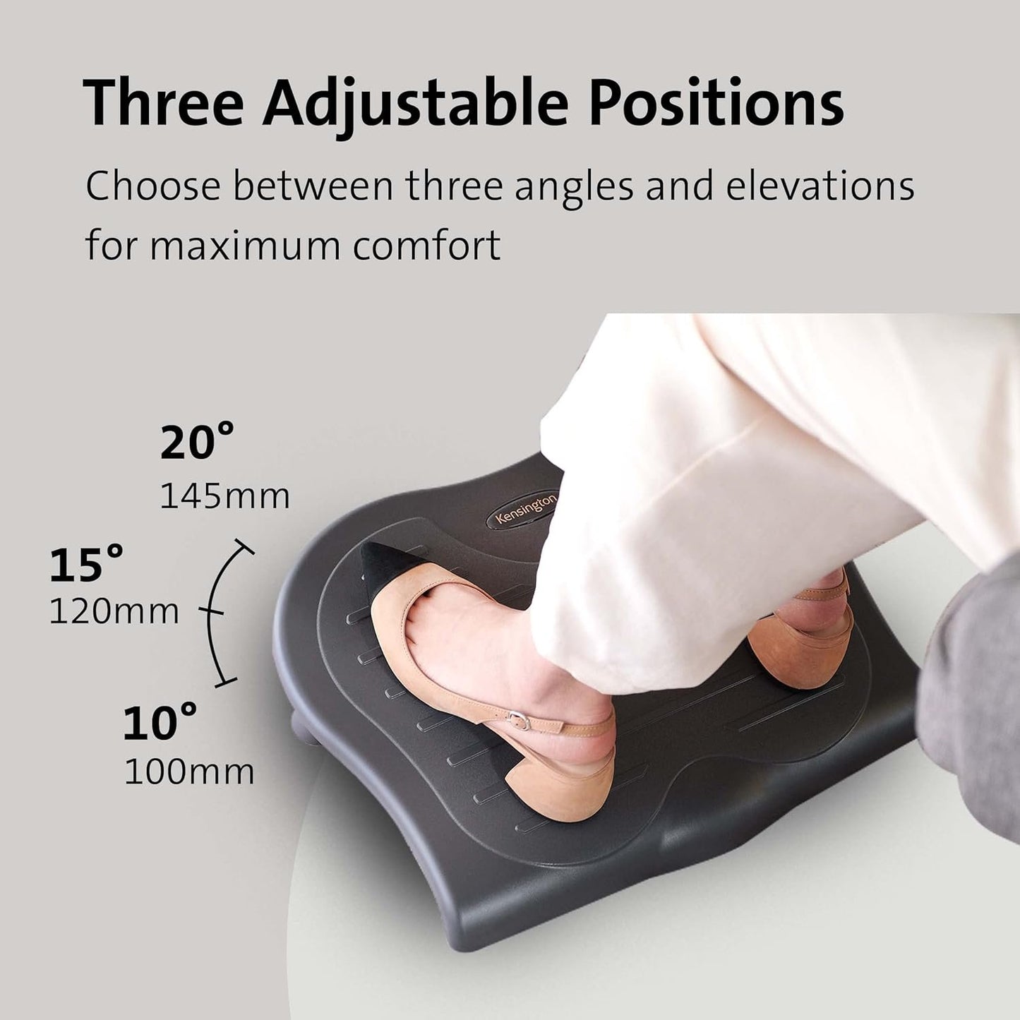 Kensington SoleSaver Ergonomic Footrest (K56152US), Gray, Large