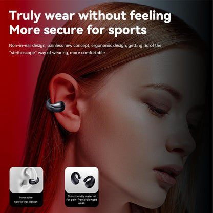 Wireless Earbuds Bluetooth V5.3 Clip-On Open Headphones with Charging Case Waterproof Earbuds Built in Mics Long Playtime High-Fidelity Stereo Earphone Noise Reduction Bluetooth Headsets for Sports
