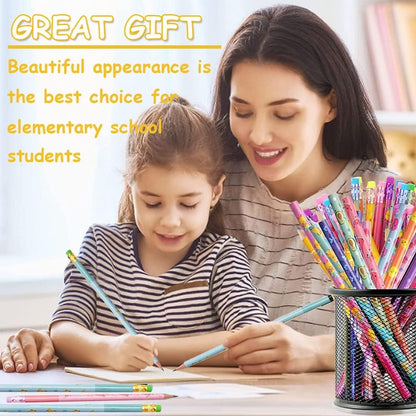JQSSHXB 60 Pieces Scented Pencils for Kids Smencils Scented Pencils with Erasers Fruit HB Graphite Pencil for School Stationery Party Reward Supplies