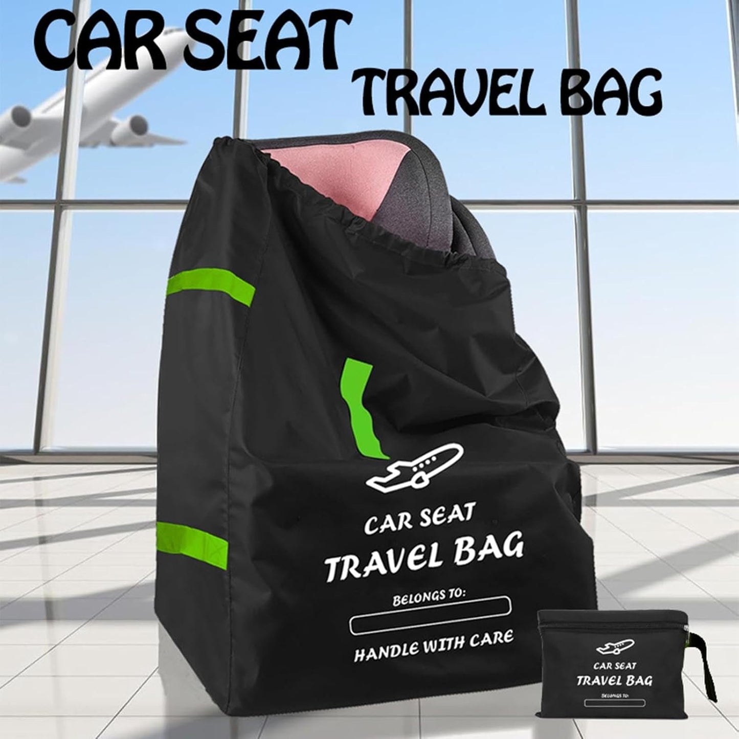 Car Seat Bags for Air Travel - Durable Baby Carseat Cover for Airplane Travel - Padded Car Seat Travel Bag for Airplane & Stroller Bag for Airplane, Gate Check Bag for Air Travel