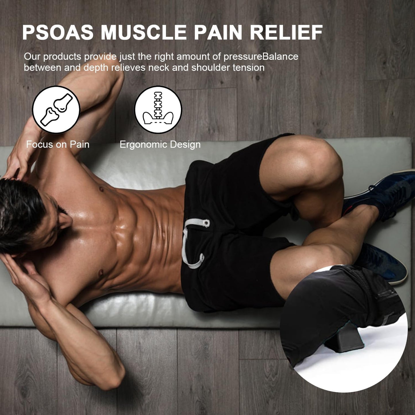EDINNO Psoas Muscle Massager and Deep Tissue Release Tool for Back, Portable Massage Tool for Muscle Tension