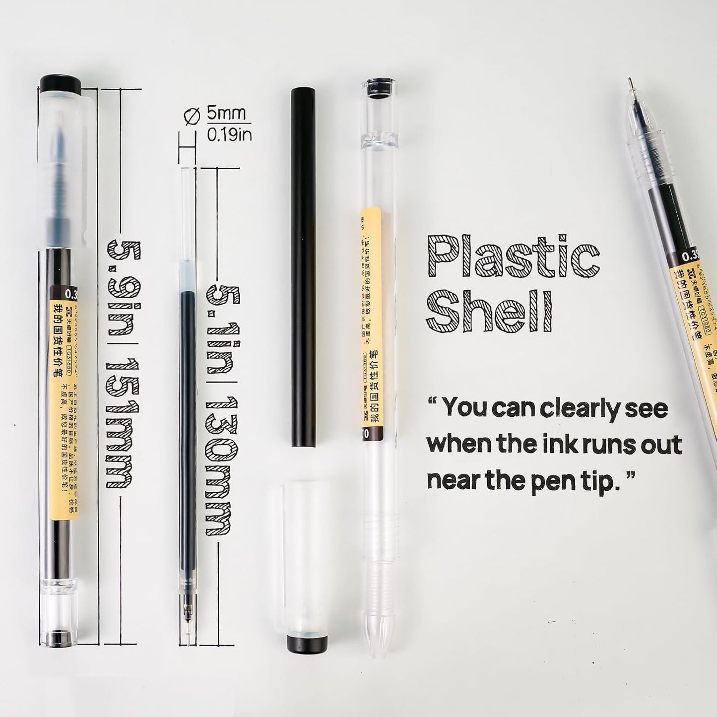 PenMont Quick Dry Black Gel Roller Pens, Japanese Style, 0.35mm Extra Fine Point, Precise and smooth writing, 12-Count Pack