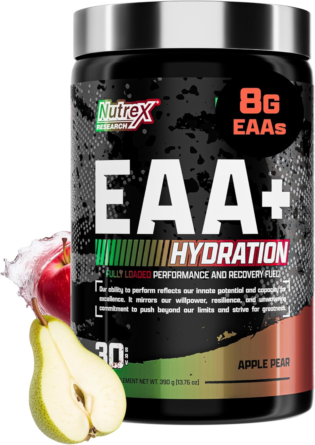 Nutrex Research EAA + Hydration Essential Amino Acids Supplement, Apple Pear 390 grams