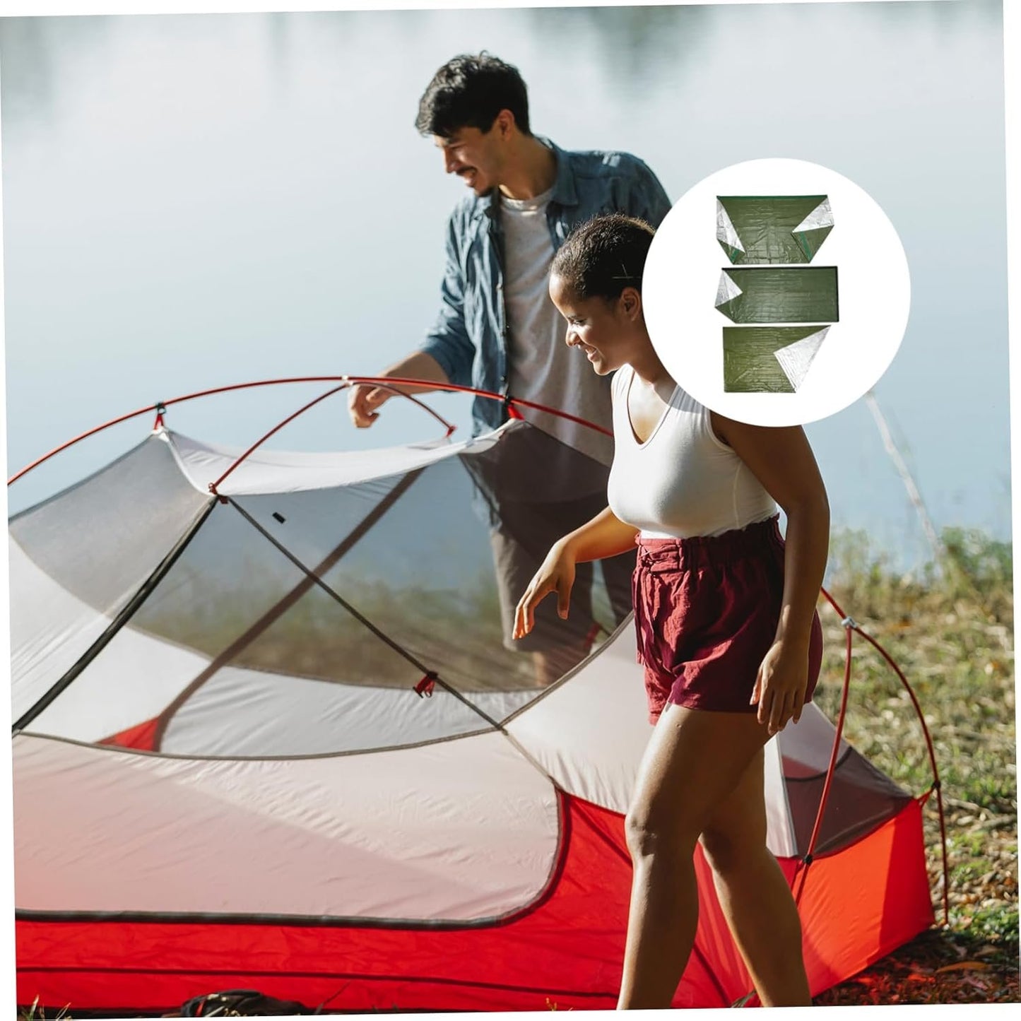 Emergency Tent Set Outdoor Camping Tent Sleeping Pouch Emergency Sleeping Bag Camping Tents Camping Sleeping Blanket Travel Pe Tear-Resistant Material Blanket Insulation