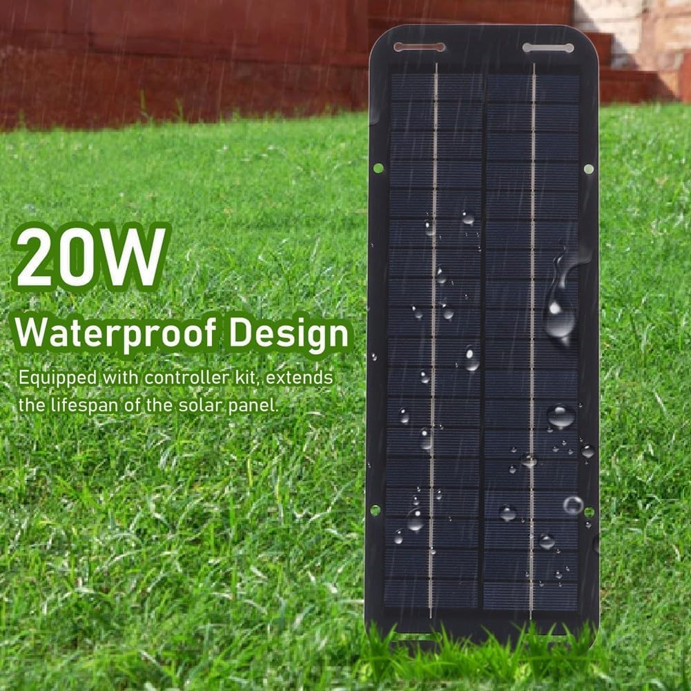 30W Solar Panel Kit 12V Dual USB Solar Panel Charger,Portable Solar Trickle Charger with 10A Solar Charge Controller for Car Boat RV Motorcycle Truck Marine