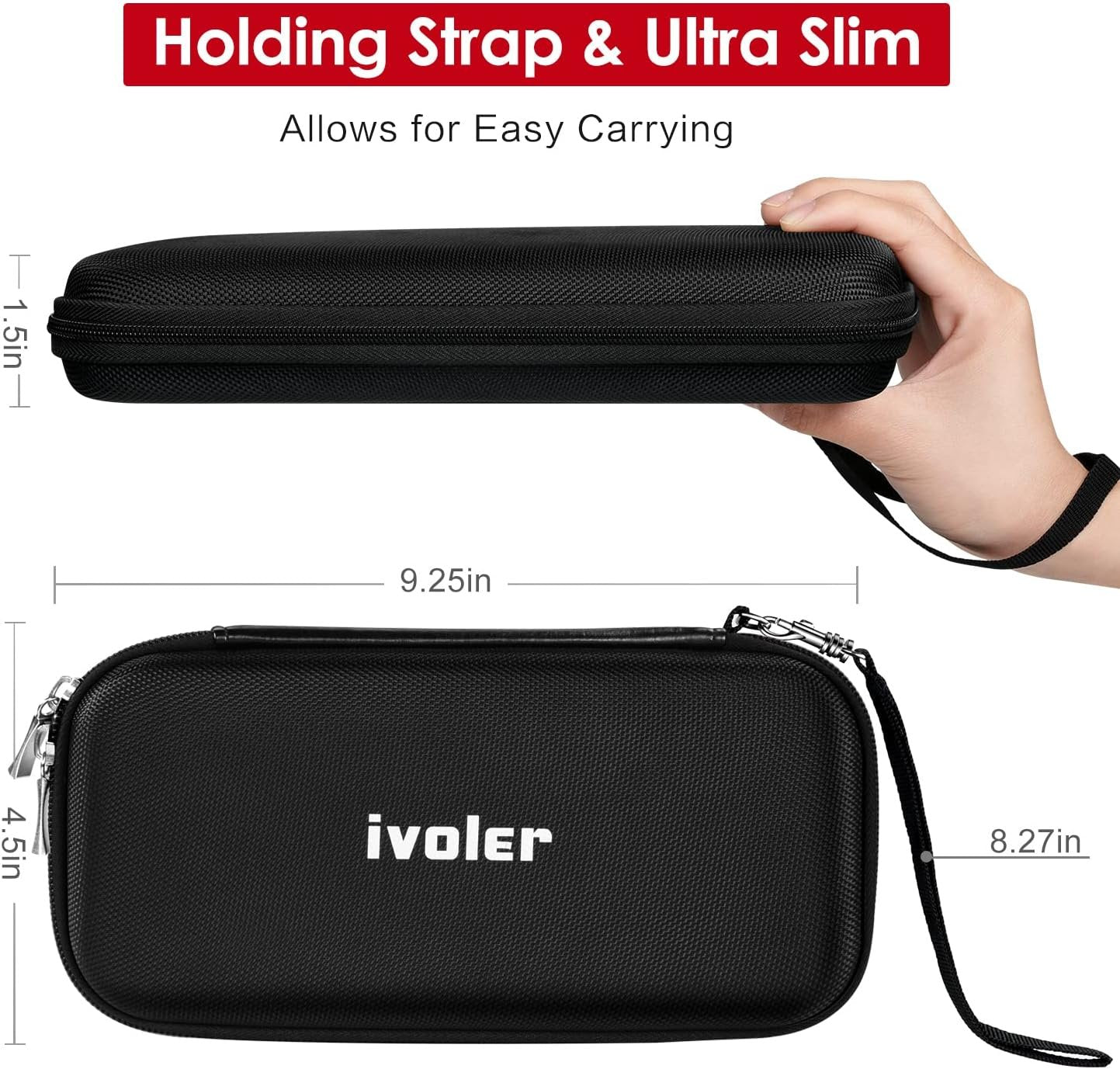 Carrying Case for Nintendo Switch and New Switch OLED Model(2021), iVoler Protective Portable Hardshell Pouch Carrying Travel Game Bag for Switch Accessories Holds 10 Game Cartridge