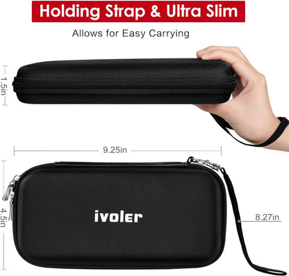 Carrying Case for Nintendo Switch and New Switch OLED Model(2021), iVoler Protective Portable Hardshell Pouch Carrying Travel Game Bag for Switch Accessories Holds 10 Game Cartridge