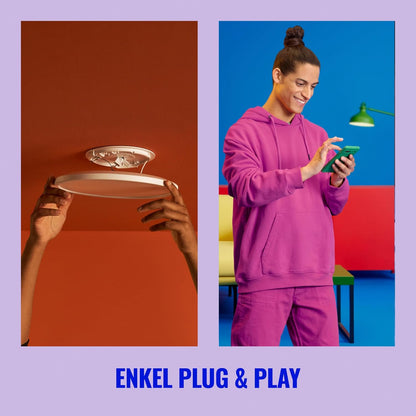 WiZ Smart SuperSlim WiFi Ceiling Light, White Cold White Dimmable Light, 16 W, Black, SpaceSense Technology, Voice Control (Alexa, Apple HomeKit, Google Home)