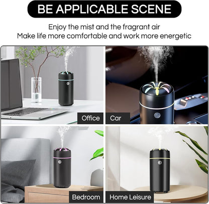 Gonlink Car Humidifier Diffuser - Smart Cool Mist Air Freshener for Essential Oils - USB for Car, Home, Office, Bedroom (Black)