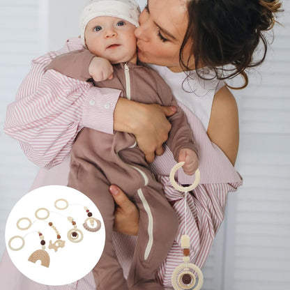 Toddmomy Wooden Baby Gym With 4Pcs Hanging Toys - Sensory Play Gym for Newborns and Toddlers - Nursery Decor