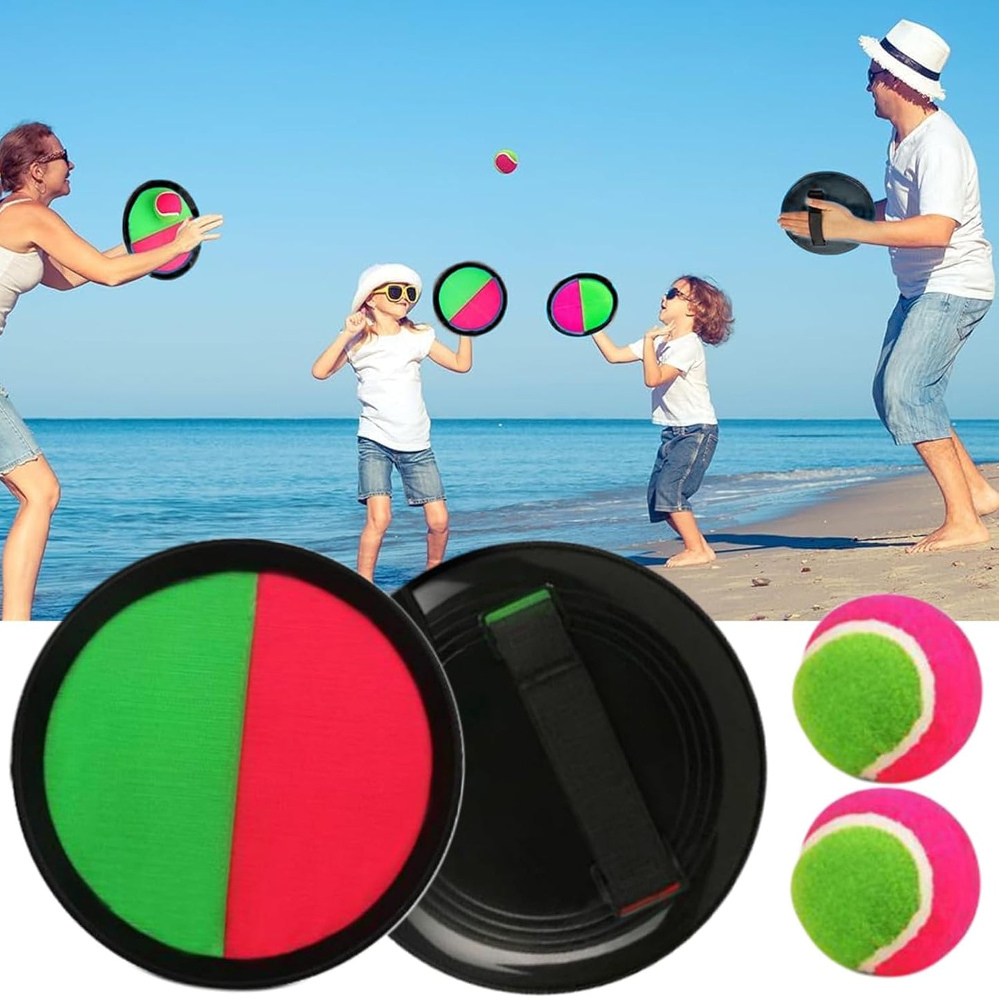 Tossing and Catch Ball, Ball Toss Game Kids, Sticky Sports Toy Set, 9.06 x 7.87 x 2.36 Inches, Engaging Activity for Outdoor Play, Camping, Travel, Playground, Parent Child Bonding