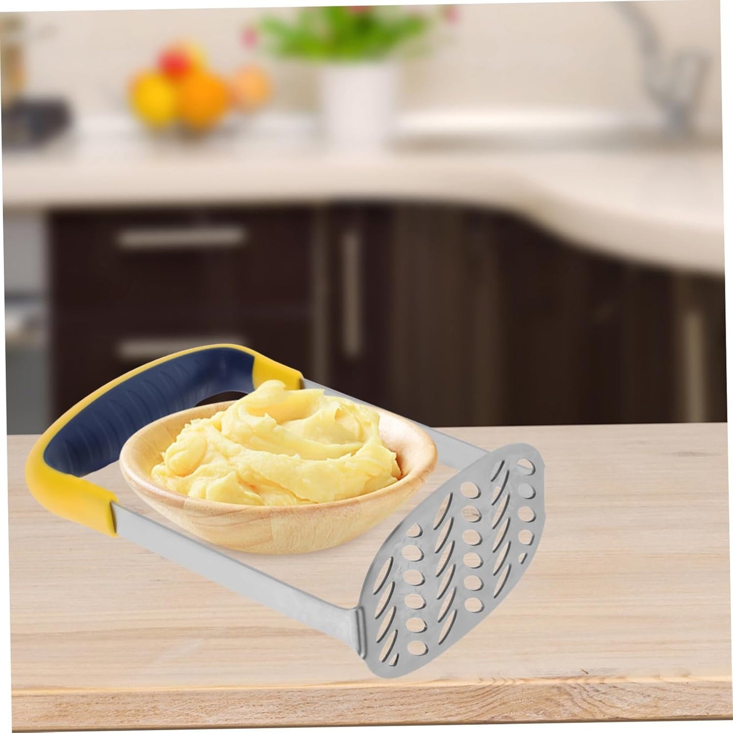 CHICAMPERA Handheld Potato Ricer Heavy Duty Stainless Steel Masher for Effortless Mashing of Potatoes Pumpkins Fruits Kitchen Tool for Healthy Foods and Prep