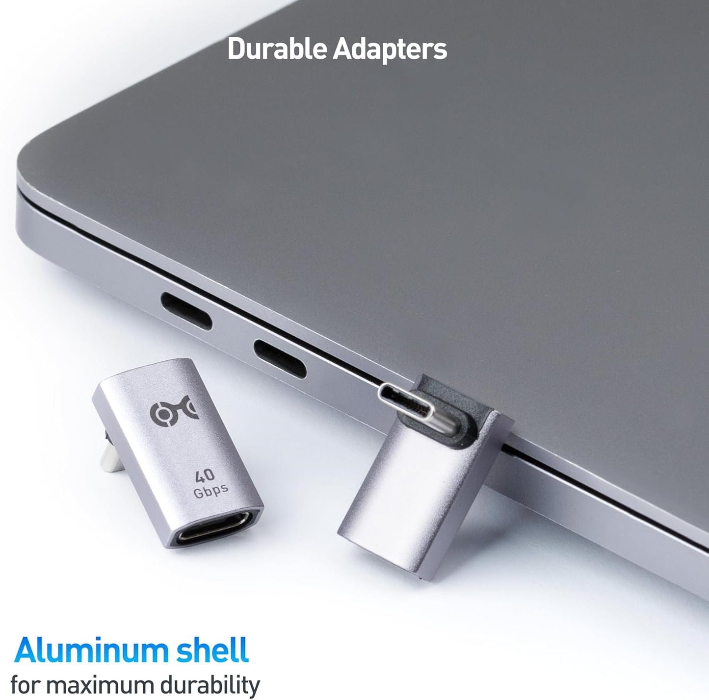 Cable Matters 2-Pack 40Gbps Right Angle USB C Adapter with 240W PD (90 Degree USB C Adapter) in Black - Thunderbolt 4, Thunderbolt 3, USB 4 Port Compatible with iPhone 15, iPad Pro, Steam Deck