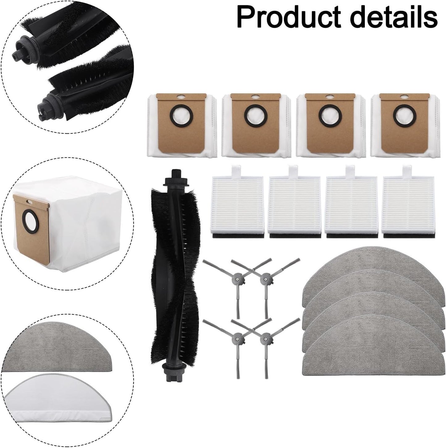 Cleaning Essentials Hoover HG4 and Hydro Pro Mop Filter and Mop Cloth Set Includes Side Brushes and Dust Bags