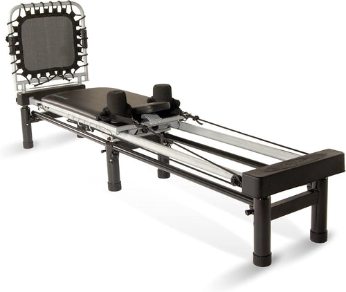 Stamina Products AeroPilates Reformer 651 Whole Body Resistance Pilates Workout Board Machine for Home Gym w/ 10 Inch Stand & Foldable Frame w/ Wheels