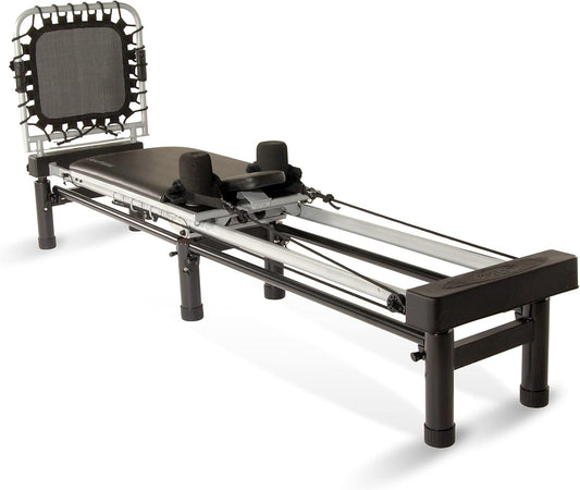 Stamina Products AeroPilates Reformer 651 Whole Body Resistance Pilates Workout Board Machine for Home Gym w/ 10 Inch Stand & Foldable Frame w/ Wheels