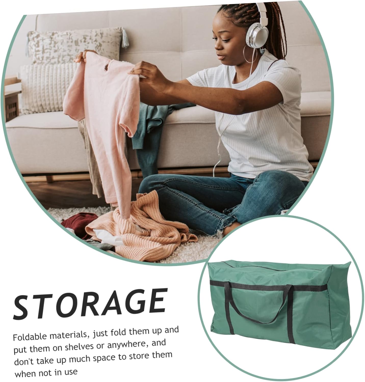 Levemolo Bag Large Storage Boxes for Moving Packing Bags for Moving Clothes Storage Bag Home Organization