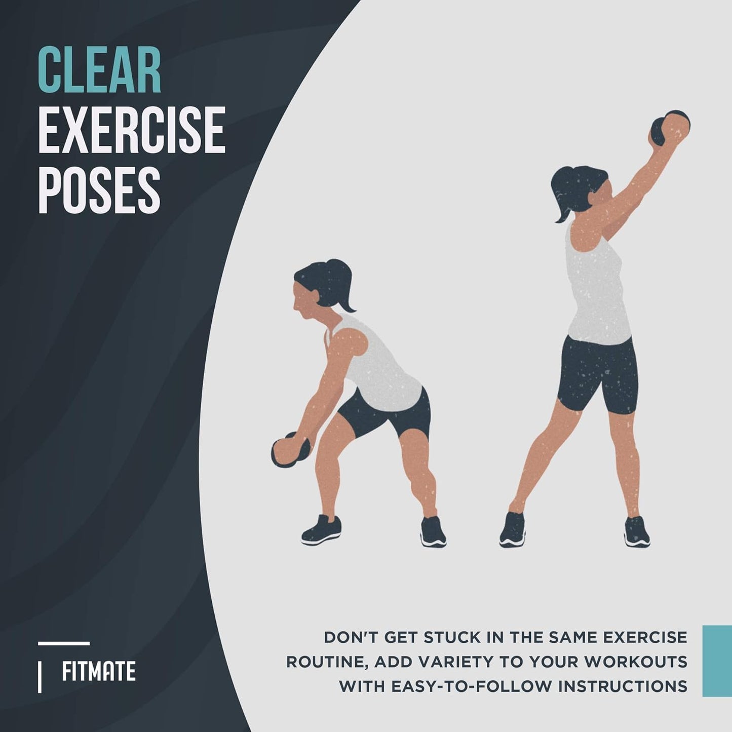 FitMate Dumbbell Workout Exercise Poster - Workout Routine with Free Weights, Home Gym Decor, Room Guide (16.5 x 25 Inch)