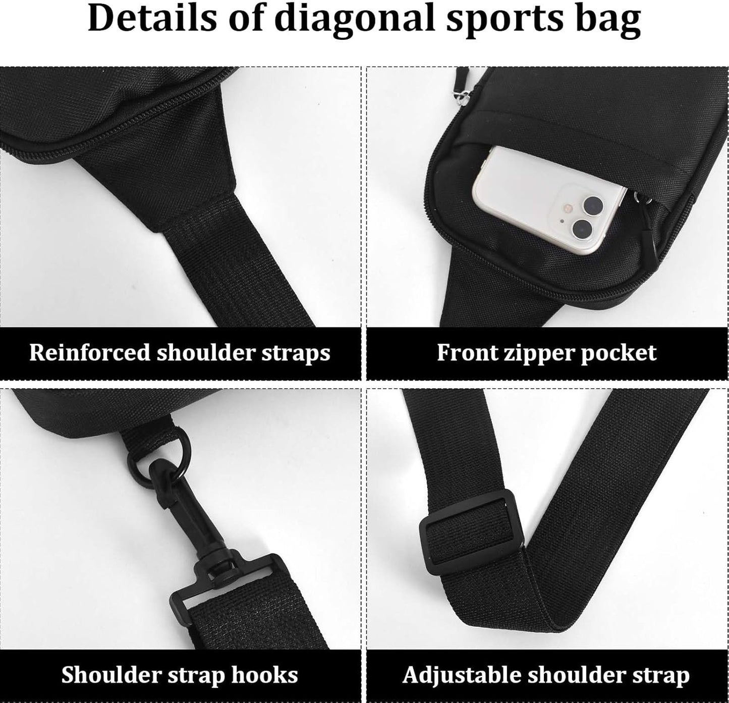Sling Bag for Men Women, Lightweight Chest Bag Crossbody Backpack Anti Theft Casual Small Shoulder Chest Bag Adjustable Shoulder Strap Daypack for Travel Outdoor Hiking Sports