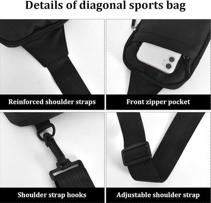 Sling Bag for Men Women, Lightweight Chest Bag Crossbody Backpack Anti Theft Casual Small Shoulder Chest Bag Adjustable Shoulder Strap Daypack for Travel Outdoor Hiking Sports